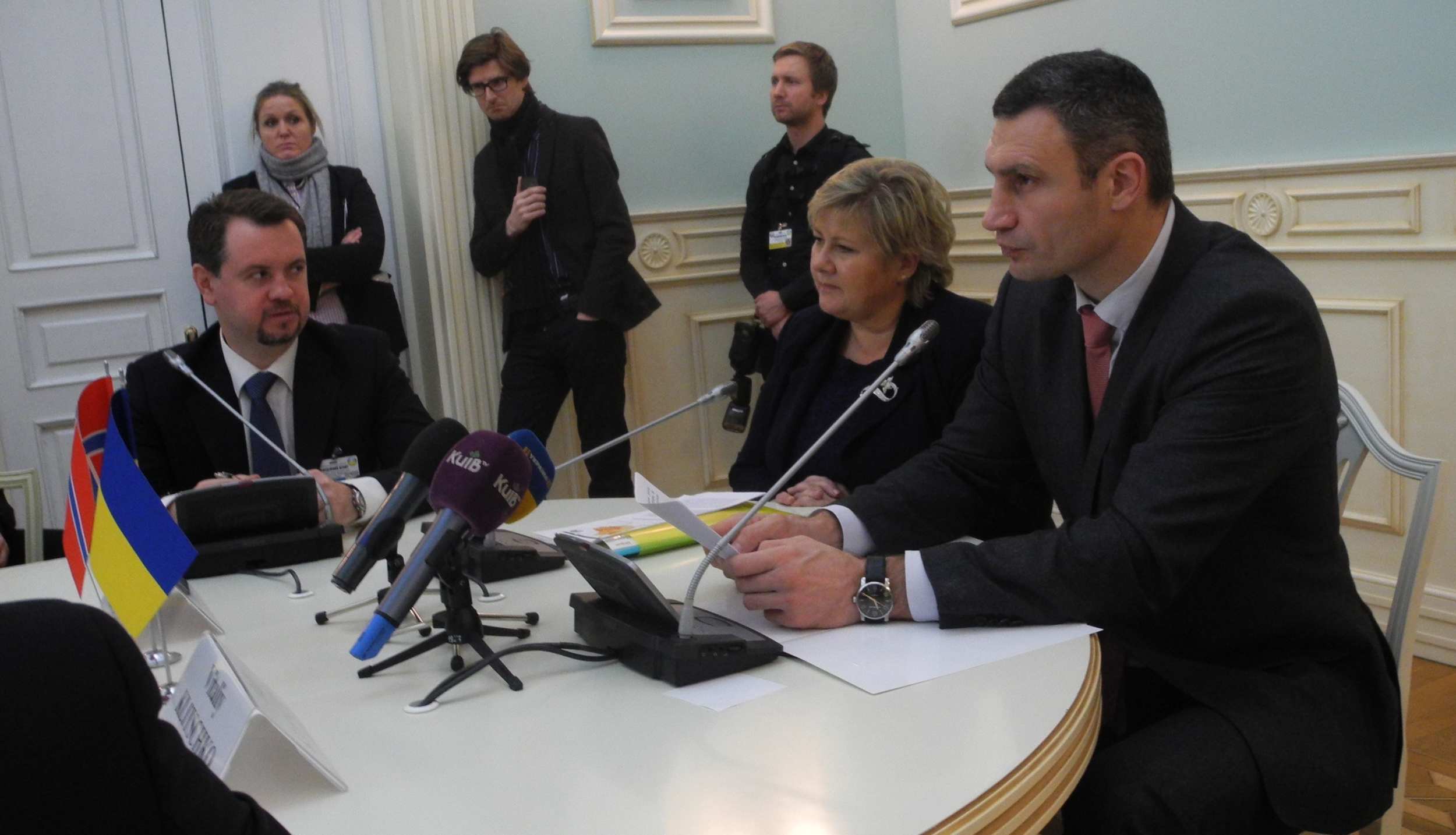 Erna Solberg og Vitali Klitsjko
